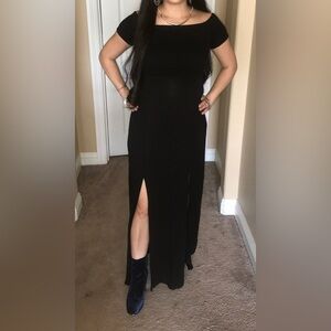 Express Black Off the Shoulder Maxi Dress